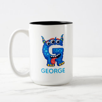 Personalized Kids Funny Monstrers Mug, Kids gifts  Two-Tone Coffee Mug