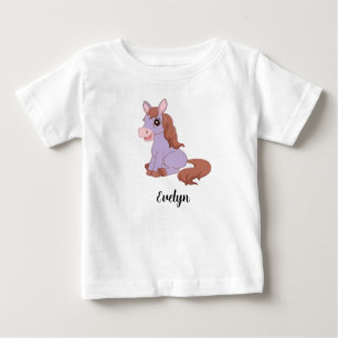 Personalized Kids Horse Girls Baby T-Shirt