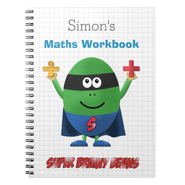 Personalized kids maths workbook notebook (Front)