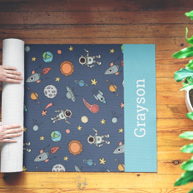 Personalized Kids Outer Space Theme Yoga Mat (Creator Uploaded)