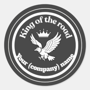Personalized King of the Road Chauffeur Badge Classic Round Sticker