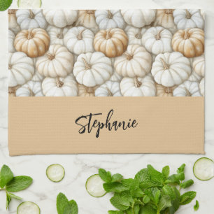 Personalized Kitchen Pumpkins Tea Towel