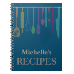 Personalized kitchen utensils recipe notebook