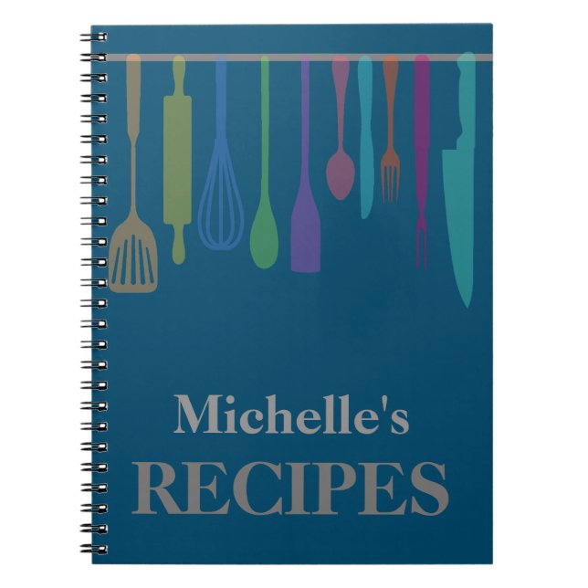 Personalized kitchen utensils recipe notebook (Front)