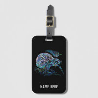 PERSONALIZED KIWI NEW ZEALAND PAUA LUGGAGE TAG