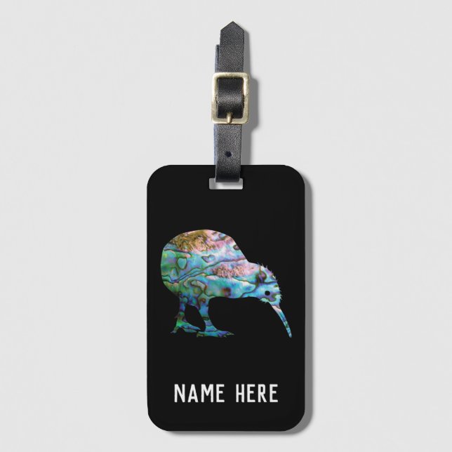 PERSONALIZED KIWI PAUA LUGGAGE TAG (Front Vertical)