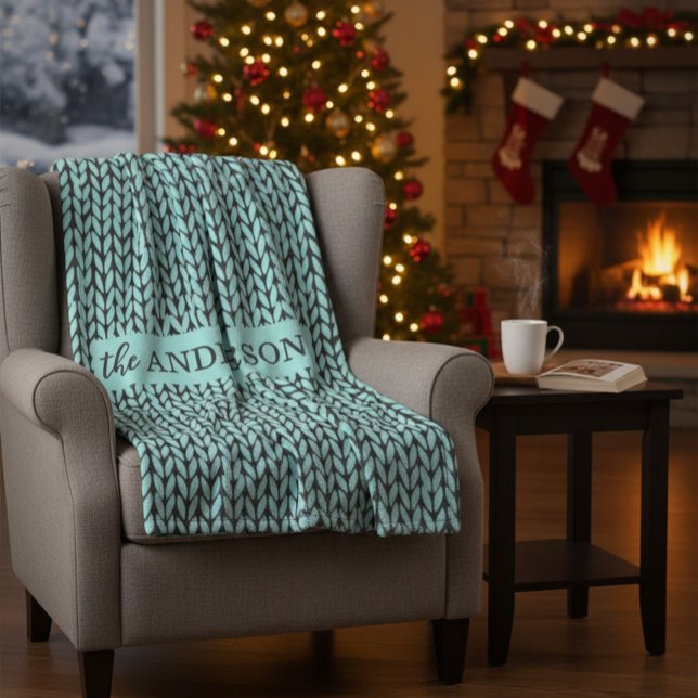 Personalized Knit Pattern Cozy Fleece Blanket (Creator Uploaded)