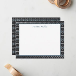 Personalized Knit Pattern Note Card