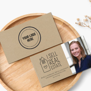 Personalized Kraft Paper I Sell Real Estate Photo Business Card