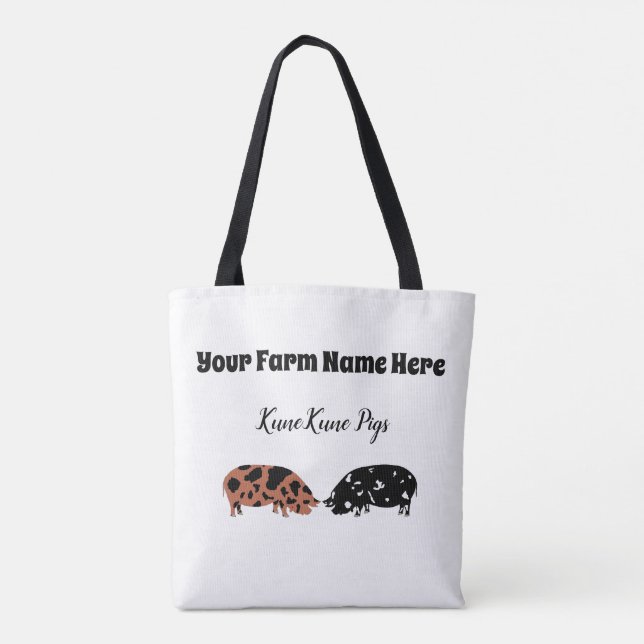 Personalized KuneKune Pig Tote Bag (Back)