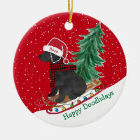 Personalized Labradoodle Christmas Snow Sled