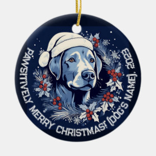 Personalized Labrador DOG Holiday Charm Ceramic Ornament