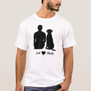 Personalized Labrador Retriever Dog And Male Owner T-Shirt