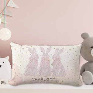 Personalized Lace Bunny Easter Pillow