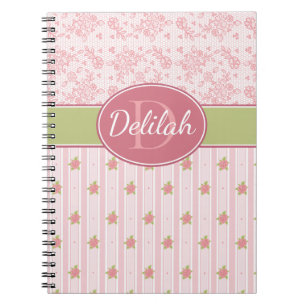 Personalized Lace & English Garden Notebook