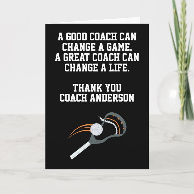 Personalized Lacrosse Coach From Team Players Card (Front)