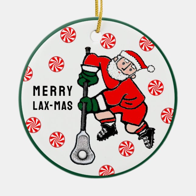 Personalized Lacrosse Collectible Ceramic Ornament (Front)