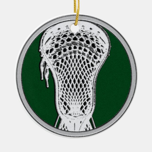 Personalized Lacrosse Keepsake Gift Ceramic Ornament (Front)