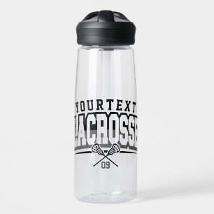 Personalized Lacrosse Player ADD NAME Team Number Water Bottle