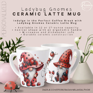 Personalized Ladybug Gnomes Latte Mug