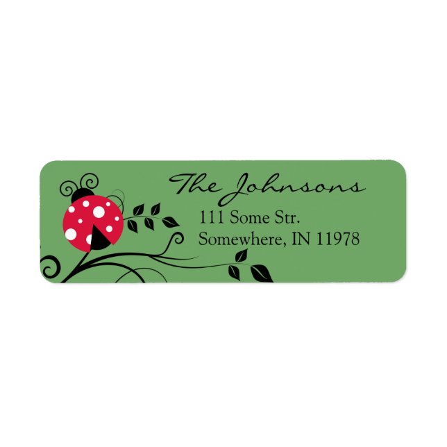 Personalized Ladybug Return Address Label (Front)