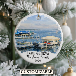 Personalized Lake Geneva Ornament Custom Wisconsin