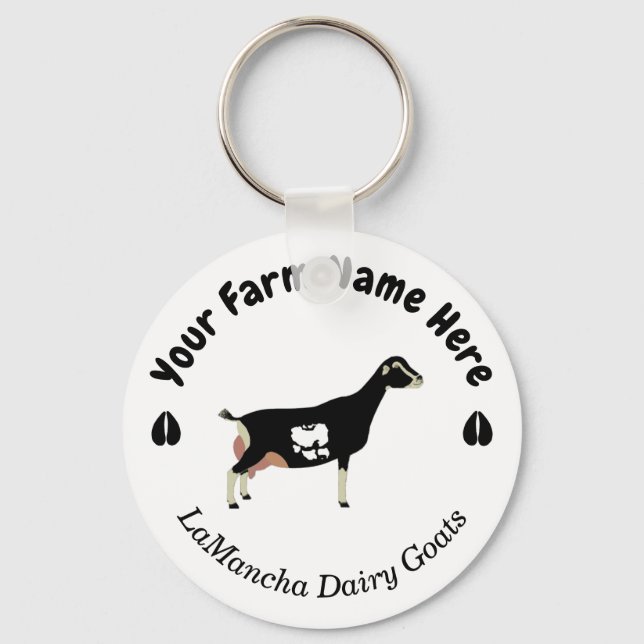 Personalized LaMancha Dairy Goat Key Ring (Front)