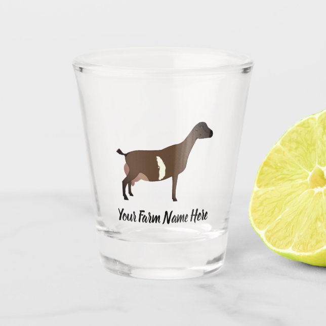 Personalized LaMancha Dairy Goat Shot Glass (Front)