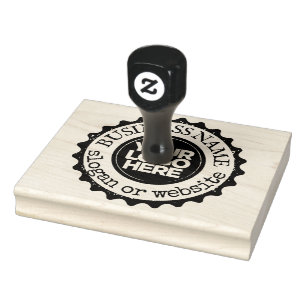 Personalized Large Business Logo and Text Rubber Stamp