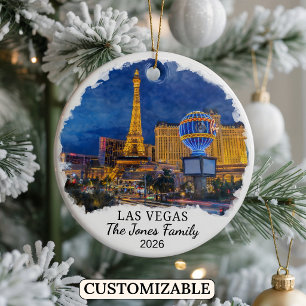 Personalized Las Vegas Ornament, Custom Nevada Ceramic Ornament