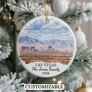 Personalized Las Vegas Ornament, Custom Nevada Ceramic Ornament