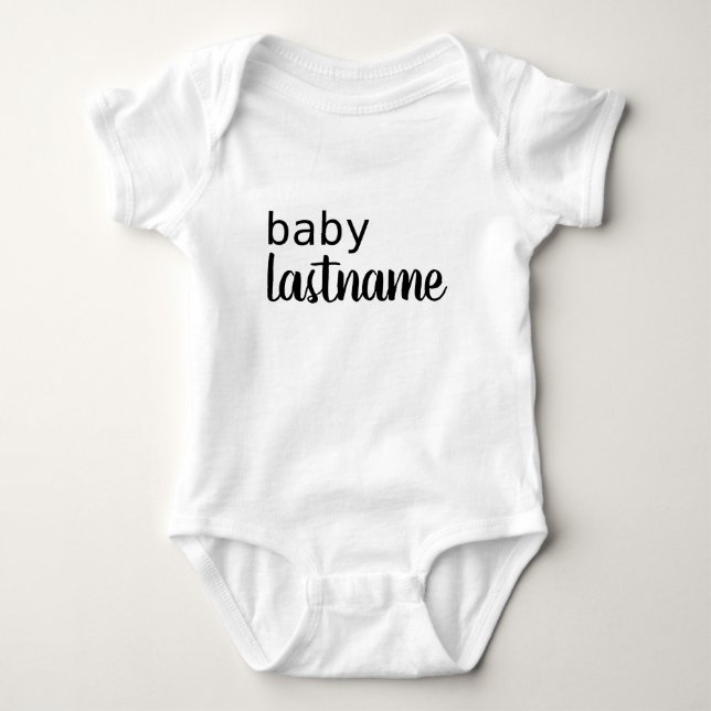 PERSONALIZED LAST NAME one-piece Baby Bodysuit (Front)