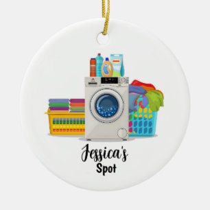 Personalized Laundromat Christmas Ornament Laundry