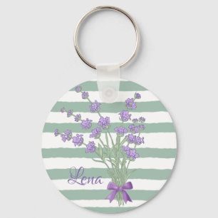 personalized lavender key ring