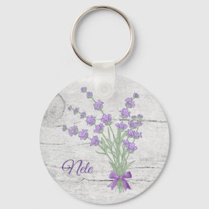 personalized lavender  key ring