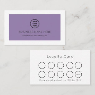 Personalized Lavender Pastel Modern, Minimalist  Loyalty Card