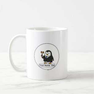 Personalized Lawyer Esq Penguin Ceramic Vessel Coffee Mug