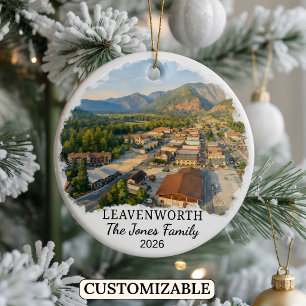 Personalized Leavenworth Ornament, Washington Ceramic Ornament