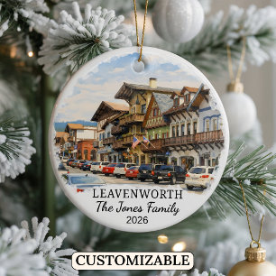 Personalized Leavenworth Ornament, Washington Ceramic Ornament
