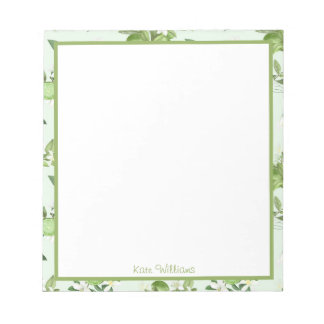Personalized Lemon and Floral Notepad