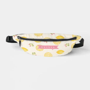Personalized Lemon Floral Summer Custom Name Bum Bags