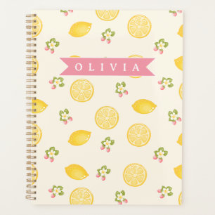 Personalized Lemon Floral Summer Custom Name Planner