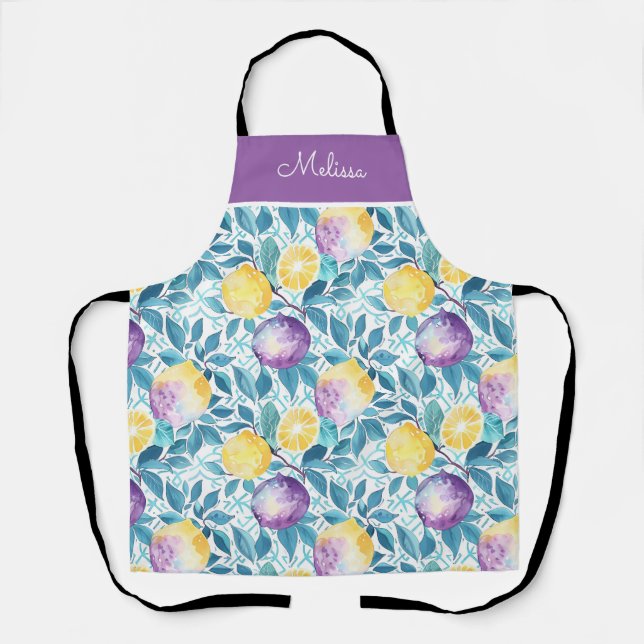 Personalized Lemon Kitchen Apron (Front)