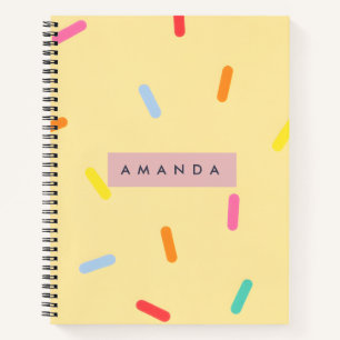 Personalized Lemon Yellow Sprinkle Confetti Notebook