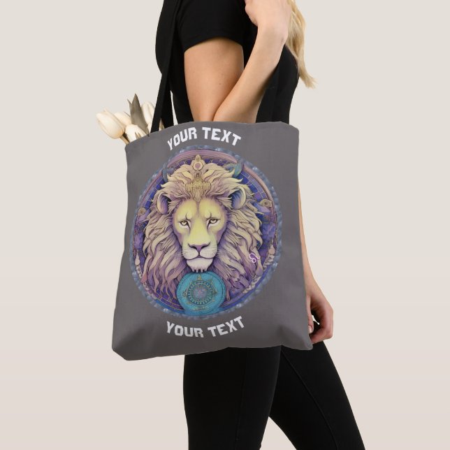 PERSONALIZED LEO ZODIAC SIGN  TOTE BAG (Close Up)