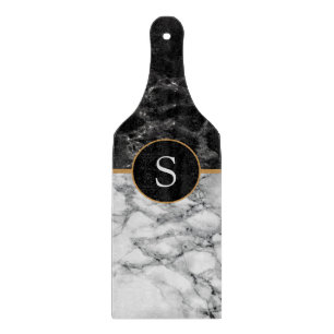 Personalized letter Cutting Board Marble Design