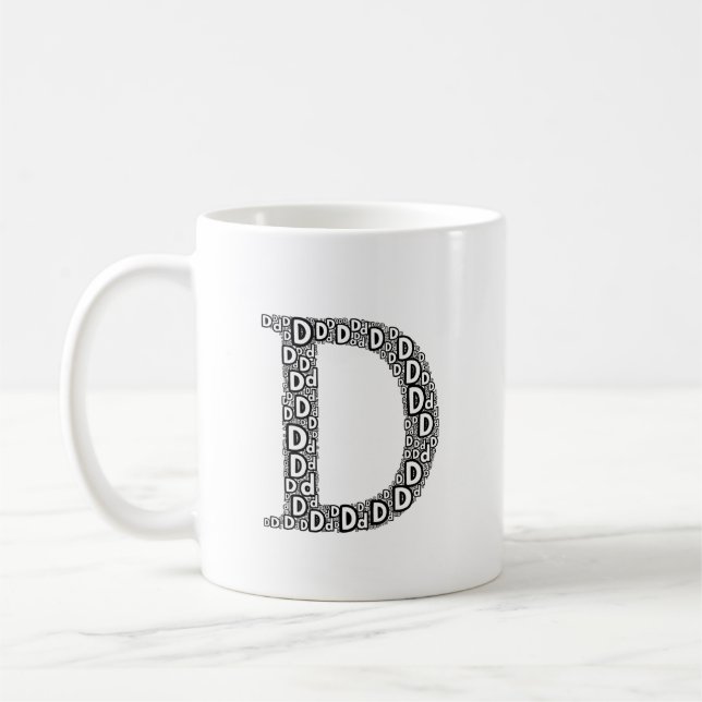 Personalized Letter D Coffee Mug Gift (Left)