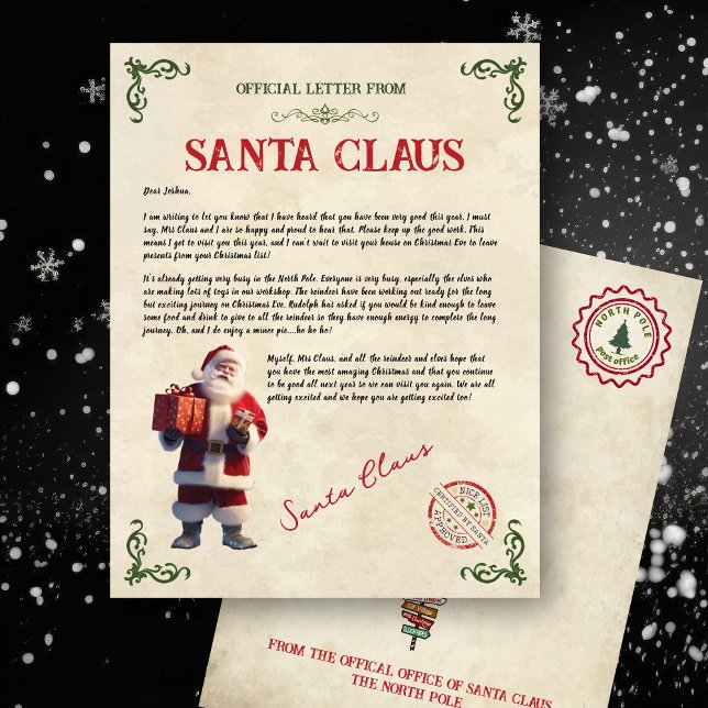 Personalized Letter from Santa Claus (Official Letter From santa Claus)