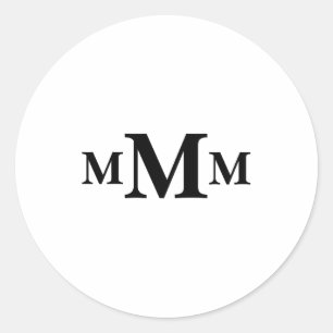 Personalized Letter M Monogram Template T Shirt Classic Round Sticker
