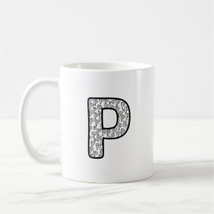 Personalized Letter P Ceramic Mug